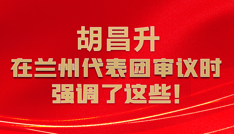 圖解|胡昌升在蘭州代表團(tuán)審議時(shí)強(qiáng)調(diào)了這些！