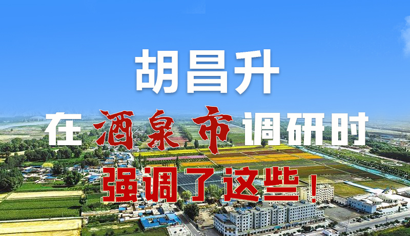 圖解|胡昌升在酒泉市調(diào)研時強(qiáng)調(diào)了這些！
