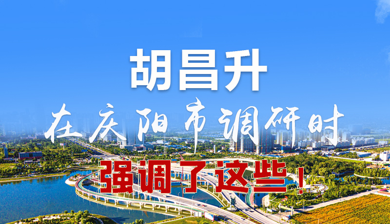 圖解|胡昌升在慶陽市調(diào)研時強(qiáng)調(diào)了這些！