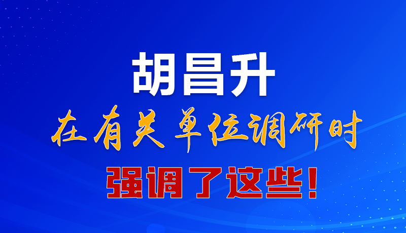 圖解|胡昌升在有關(guān)單位調(diào)研時強(qiáng)調(diào)了這些！