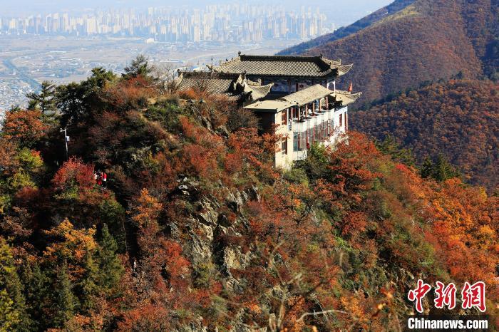 深秋，位于蘭州市榆中縣的興隆山，漫山遍野成五彩顏色。張?zhí)鞂?攝