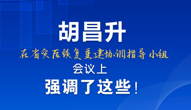 圖解|胡昌升在省災(zāi)后恢復(fù)重建協(xié)調(diào)指導(dǎo)小組會(huì)議上強(qiáng)調(diào)了這些！