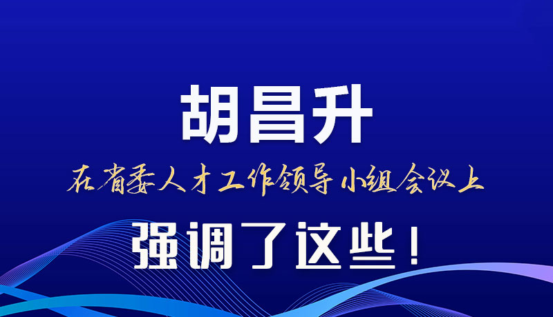 圖解|胡昌升在省委人才工作領導小組會議上強調(diào)了這些！