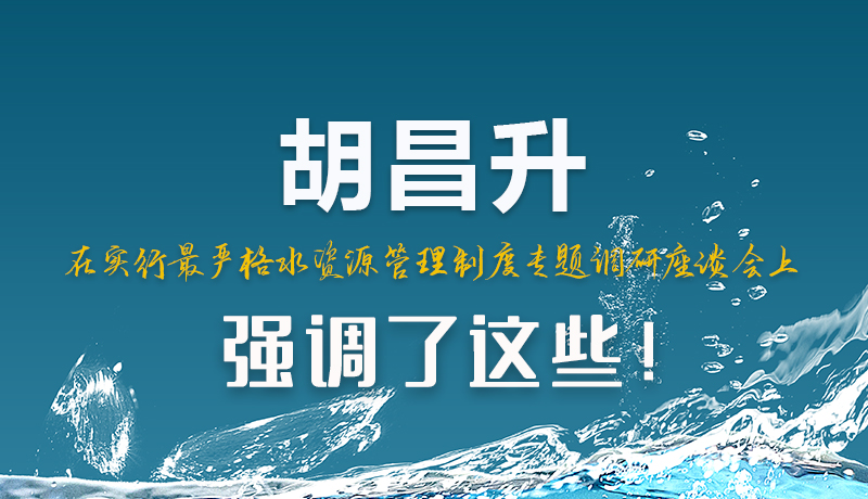 圖解|胡昌升在實(shí)行最嚴(yán)格水資源管理制度專題調(diào)研座談會(huì)上強(qiáng)調(diào)了這些！